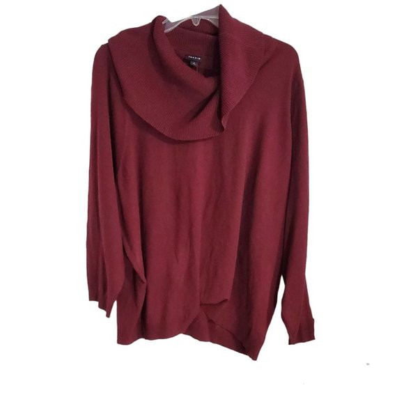 Torrid Womens Red Long Sleeve Cowl Neck Sweater Ultra Soft Tunic Size‎ 5X NWT - Picture 1 of 12